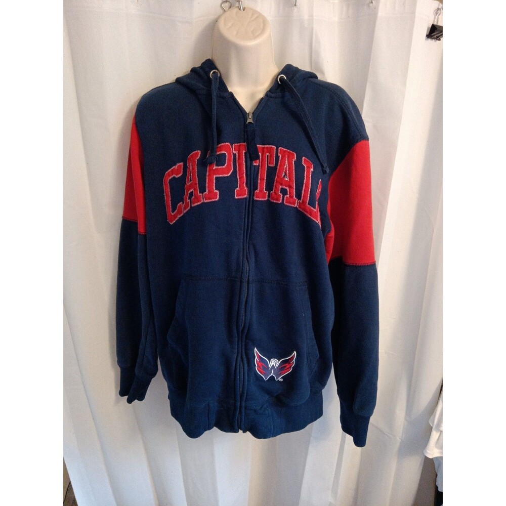 G-III brand Washington Capitals NHL hockey hooded zip jacket sweatshirt Sz S